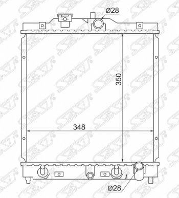 Радиатор двигателя SAT (пластинчатый, МКПП/АКПП) Honda Capa (1998-2002)
