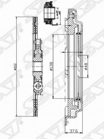 Комплект сцепления SAT (1,4/1,6) Honda Civic EJ,EK,EM седан дорестайлинг (1995-1998)