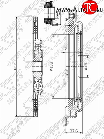 7 999 р. Комплект сцепления SAT (1,4/1,6)  Honda Civic ( EG,  EJ,EK,EM,  ES,  EP,  EU) - HR-V ( GH1,GH2,  GH3, GH4,  GH1, GH2)  с доставкой в г. Москва