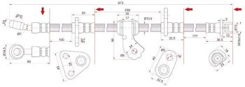 1 499 р. Тормозной шланг передний SAT (левый) Honda Integra DB6,DB7,DB8,DB9 седан дорестайлинг (1993-1995)  с доставкой в г. Москва. Увеличить фотографию 1