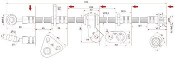 1 499 р. Тормозной шланг передний SAT (правый)  Honda Civic  EG - Integra  DB6,DB7,DB8,DB9  с доставкой в г. Москва. Увеличить фотографию 1