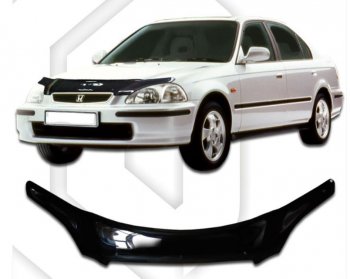 1 999 р. Дефлектор капота (EK2, EK3, EK4, EK9) CA-Plastic  Honda Civic  EJ,EK,EM (1995-1998) седан дорестайлинг, хэтчбэк 3 дв. дорестайлинг (Classic черный, Без надписи)  с доставкой в г. Москва. Увеличить фотографию 1