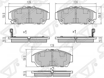 1 179 р. Колодки тормозные передние SAT Honda Integra DB6,DB7,DB8,DB9 седан дорестайлинг (1993-1995)  с доставкой в г. Москва. Увеличить фотографию 1