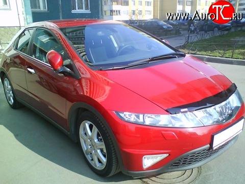 2 069 р. Дефлектор капота NovLine Honda Civic FK,FN хэтчбэк 5 дв. дорестайлинг (2005-2008)  с доставкой в г. Москва