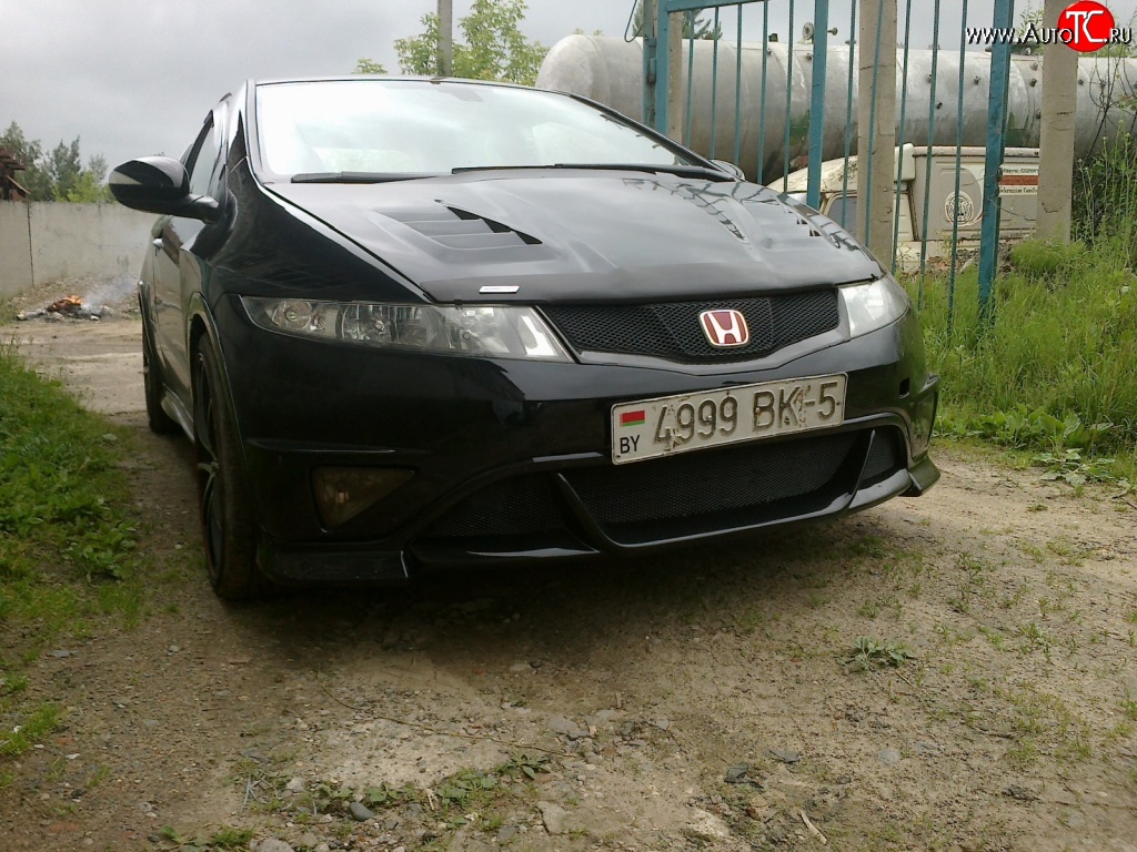 12 899 р. Пластиковый капот Sport Honda Civic FK,FN хэтчбэк 5 дв. дорестайлинг (2005-2008)  с доставкой в г. Москва