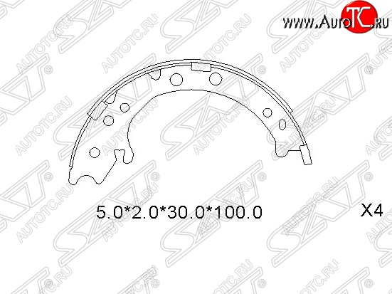 1 799 р. Колодки ручного тормоза SAT Honda CR-V RE1,RE2,RE3,RE4,RE5,RE7 дорестайлинг (2007-2010)  с доставкой в г. Москва