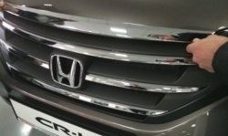 2 999 р. Накладка на капот СТ Honda CR-V RM1,RM3,RM4 дорестайлинг (2012-2015)  с доставкой в г. Москва. Увеличить фотографию 2