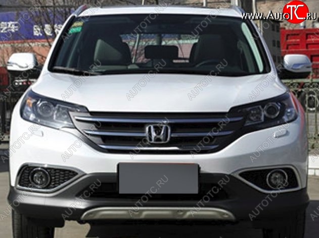 9 749 р. Накладка на передний бампер CT Honda CR-V RM1,RM3,RM4 дорестайлинг (2012-2015) (Неокрашенная)  с доставкой в г. Москва