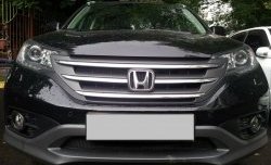 1 469 р. Сетка на бампер (2.0) Russtal (черная)  Honda CR-V  RM1,RM3,RM4 (2012-2015) дорестайлинг  с доставкой в г. Москва. Увеличить фотографию 1