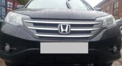 2 249 р. Сетка на бампер (2.4) Russtal (черная)  Honda CR-V  RM1,RM3,RM4 (2012-2015) дорестайлинг  с доставкой в г. Москва. Увеличить фотографию 4