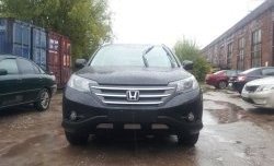 2 059 р. Сетка на бампер (2.4) Russtal (хром) Honda CR-V RM1,RM3,RM4 дорестайлинг (2012-2015)  с доставкой в г. Москва. Увеличить фотографию 3