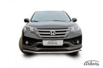 11 699 р. Защита переднего бампера Arbori (нержавейка, 1 труба d57 mm).  Honda CR-V  RM1,RM3,RM4 (2012-2015) дорестайлинг  с доставкой в г. Москва. Увеличить фотографию 2