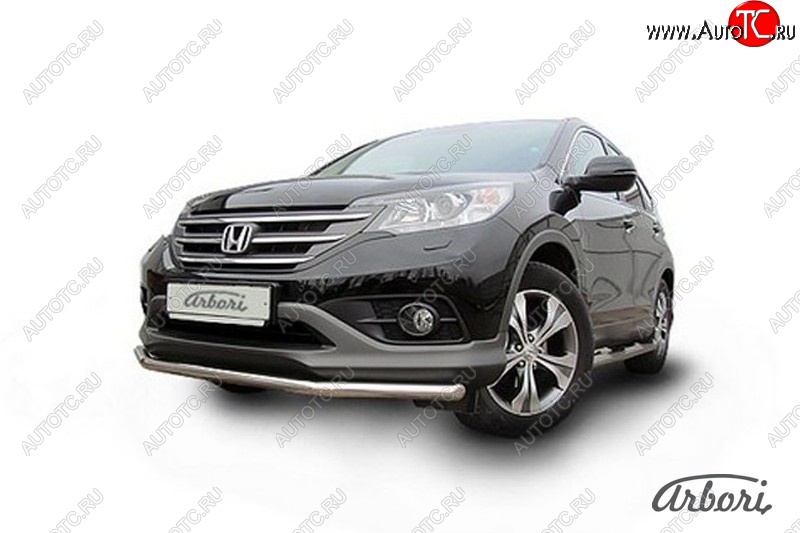 11 699 р. Защита переднего бампера Arbori (нержавейка, 1 труба d57 mm). Honda CR-V RM1,RM3,RM4 дорестайлинг (2012-2015)  с доставкой в г. Москва