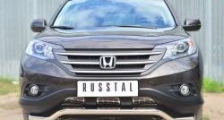 13 549 р. Защита переднего бампера (Ø63 мм волна, нержавейка, 2.4) Russtal Honda CR-V RM1,RM3,RM4 дорестайлинг (2012-2015)  с доставкой в г. Москва. Увеличить фотографию 1