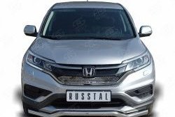 13 549 р. Защита переднего бампера (Ø63 мм волна, нержавейка, 2.0) Russtal Honda CR-V RM1,RM3,RM4 дорестайлинг (2012-2015)  с доставкой в г. Москва. Увеличить фотографию 1