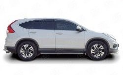 14 849 р. Защита порогов из круглой трубы диаметром 63 мм (рестайлинг) Russtal Honda CR-V RM1,RM3,RM4 дорестайлинг (2012-2015) (Защита порогов с со скосами на торцах (вариант 1))  с доставкой в г. Москва. Увеличить фотографию 2