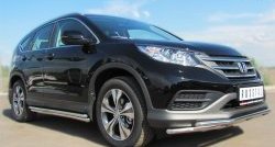 33 899 р. Защита порогов из круглой трубы диаметром 42 мм SLITKOFF  Honda CR-V  RM1,RM3,RM4 (2012-2015) дорестайлинг  с доставкой в г. Москва. Увеличить фотографию 4