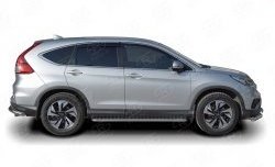 20 749 р. Широкая защита порогов Russtal Honda CR-V RM1,RM3,RM4 дорестайлинг (2012-2015) (Защита порогов с со скосами на торцах (вариант 1))  с доставкой в г. Москва. Увеличить фотографию 2