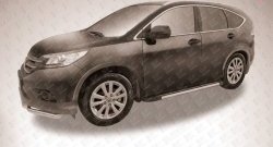 11 299 р. Алюминиевые пороги Slitkoff Luxe Black Honda CR-V RM1,RM3,RM4 дорестайлинг (2012-2015)  с доставкой в г. Москва. Увеличить фотографию 2