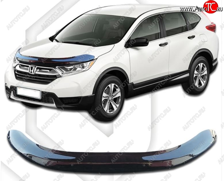 2 269 р. Дефлектор капота RW CA-Plastic  Honda CR-V  RW,RT (2016-2022) дорестайлинг, рестайлинг (Classic черный, Без надписи)  с доставкой в г. Москва