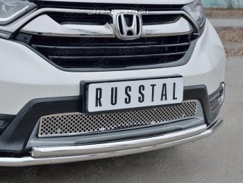 1 799 р. Решетка радиатора Russtal (лист) Honda CR-V RW,RT дорестайлинг (2016-2020) (Неокрашенная)  с доставкой в г. Москва. Увеличить фотографию 1