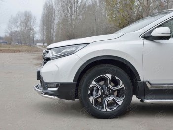 17 449 р. Защита переднего бампера (2 трубыØ42 мм, нержавейка) SLITKOFF Honda CR-V RW,RT дорестайлинг (2016-2020)  с доставкой в г. Москва. Увеличить фотографию 3