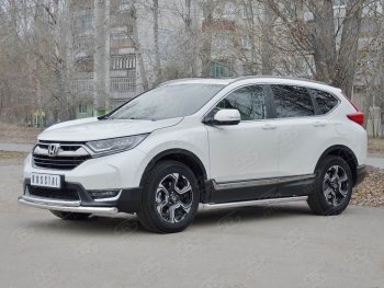 20 399 р. Защита переднего бампера (2 трубыØ63 и 42 мм, нержавейка) SLITKOFF Honda CR-V RW,RT дорестайлинг (2016-2020)  с доставкой в г. Москва. Увеличить фотографию 3