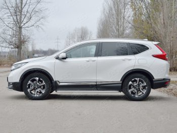 24 649 р. Широкая защита порогов с листом SLITKOFF Honda CR-V RW,RT дорестайлинг (2016-2020)  с доставкой в г. Москва. Увеличить фотографию 2