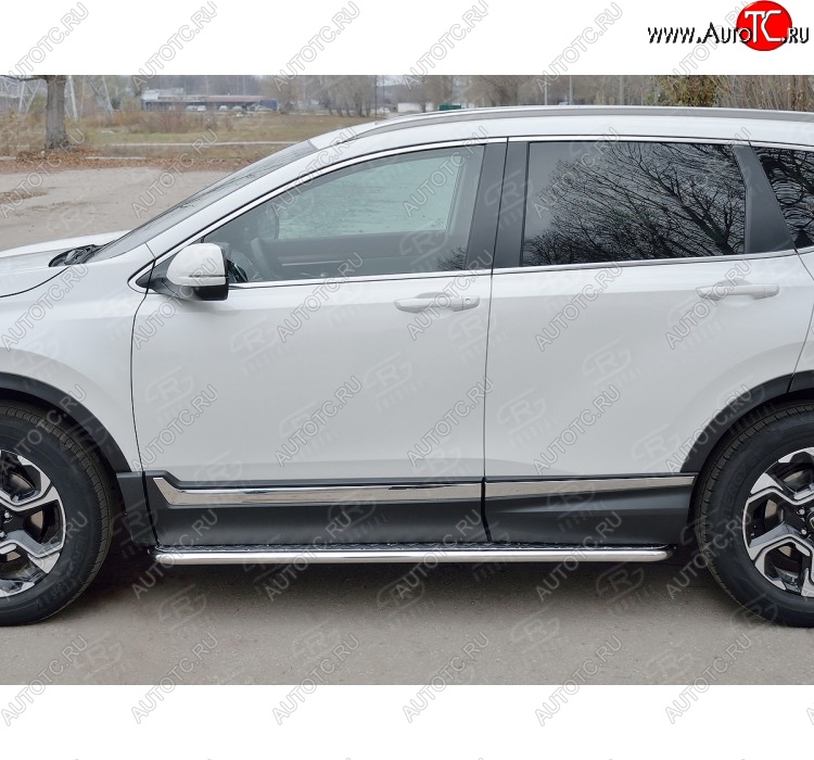 24 649 р. Широкая защита порогов с листом SLITKOFF Honda CR-V RW,RT дорестайлинг (2016-2020)  с доставкой в г. Москва