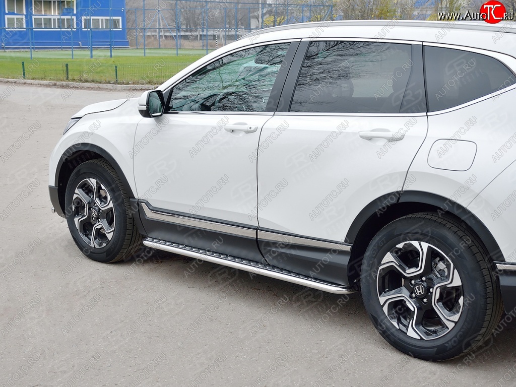 22 999 р. Широкая защита порогов SLITKOFF v2 Honda CR-V RW,RT дорестайлинг (2016-2020)  с доставкой в г. Москва