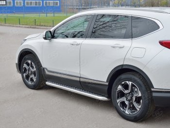 32 849 р. Широкая защита порогов из трубы d63 мм SLITKOFF v1 Honda CR-V RW,RT дорестайлинг (2016-2020)  с доставкой в г. Москва. Увеличить фотографию 3