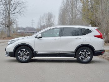 18 799 р. Защита порогов из круглой трубы диаметром 63 мм SLITKOFF v2 Honda CR-V RW,RT дорестайлинг (2016-2020)  с доставкой в г. Москва. Увеличить фотографию 2