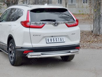 17 799 р. Защита заднего бампера (Ø63 и 42, дуги, нержавейка) SLITKOFF Honda CR-V RW,RT дорестайлинг (2016-2020)  с доставкой в г. Москва. Увеличить фотографию 2