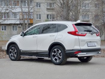 17 799 р. Защита заднего бампера (Ø63 и 42, дуги, нержавейка) SLITKOFF Honda CR-V RW,RT дорестайлинг (2016-2020)  с доставкой в г. Москва. Увеличить фотографию 3