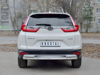 Защита заднего бампера (Ø63 и 42, дуги, нержавейка) SLITKOFF Honda CR-V RW,RT дорестайлинг (2016-2020)