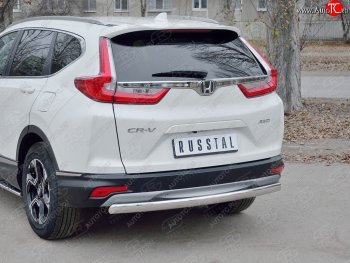 15 649 р. Защита заднего бампера (Ø75x42 мм, нержавейка) Russtal Honda CR-V RW,RT дорестайлинг (2016-2020)  с доставкой в г. Москва. Увеличить фотографию 3