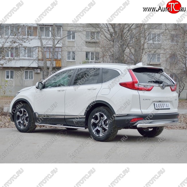 15 649 р. Защита заднего бампера (Ø75x42 мм, нержавейка) Russtal Honda CR-V RW,RT дорестайлинг (2016-2020)  с доставкой в г. Москва