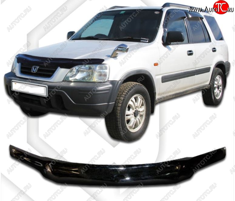 1 999 р. Дефлектор капота CA-Plastic  Honda CR-V  RD1,RD2,RD3 (1995-2001)  дорестайлинг, рестайлинг (Classic черный, Без надписи)  с доставкой в г. Москва