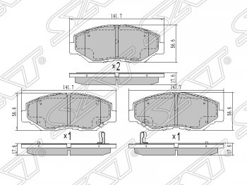 1 389 р. Колодки тормозные SAT (передние) Honda Accord CL седан дорестайлинг (2002-2005)  с доставкой в г. Москва. Увеличить фотографию 1