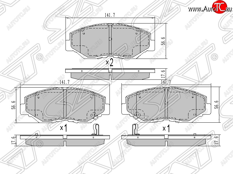 1 389 р. Колодки тормозные SAT (передние) Honda Accord CL седан дорестайлинг (2002-2005)  с доставкой в г. Москва