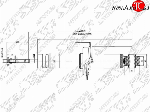 2 299 р. Амортизатор задний SAT (LH=RH)  Honda CR-V ( RD4,RD5,RD6,RD7,RD9 ,  RE1,RE2,RE3,RE4,RE5,RE7) (2001-2012) дорестайлинг, рестайлинг, дорестайлинг, рестайлинг  с доставкой в г. Москва