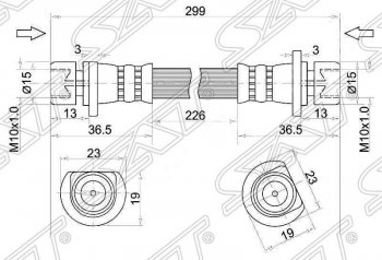 Тормозной шланг задний SAT (LH=RH) Honda Fit GE дорестайлинг (2007-2010)