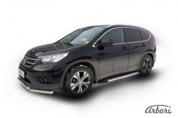 12 509 р. Порожки для ног Arbori Luxe Black Honda CR-V RM1,RM3,RM4 дорестайлинг (2012-2015)  с доставкой в г. Москва. Увеличить фотографию 2