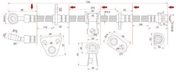 1 459 р. Тормозной шланг SAT (левый/правый) Honda Inspire 2 UA1, UA2, UA3 (1995-1998)  с доставкой в г. Москва. Увеличить фотографию 1