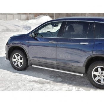 19 999 р. Пороги труба d63 SLITKOFF (вариант №1) Honda Pilot YF6 дорестайлинг (2016-2019)  с доставкой в г. Москва. Увеличить фотографию 3