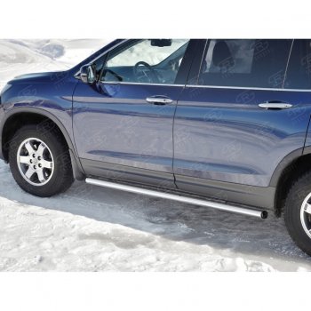 18 799 р. Пороги труба d63 SLITKOFF (вариант №2) Honda Pilot YF6 дорестайлинг (2016-2019)  с доставкой в г. Москва. Увеличить фотографию 4