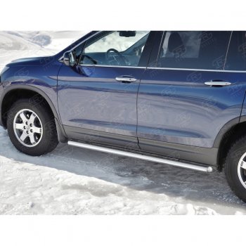 19 999 р. Пороги труба d63 SLITKOFF (вариант №3) Honda Pilot YF6 дорестайлинг (2016-2019)  с доставкой в г. Москва. Увеличить фотографию 4