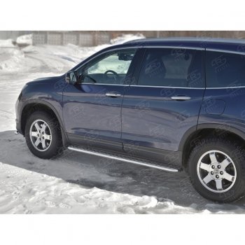 22 999 р. Пороги труба с листом d42 SLITKOFF (вариант №2)  Honda Pilot  YF6 (2016-2019) дорестайлинг  с доставкой в г. Москва. Увеличить фотографию 3