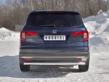 20 999 р. Защита заднего бампера (Ø63 мм, нержавейка) SLITKOFF Honda Pilot YF6 дорестайлинг (2016-2019)  с доставкой в г. Москва. Увеличить фотографию 4