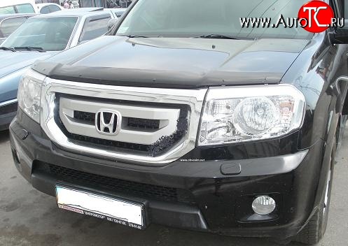 2 999 р. Дефлектор капота NovLine Honda Pilot YF4 дорестайлинг (2008-2011)  с доставкой в г. Москва